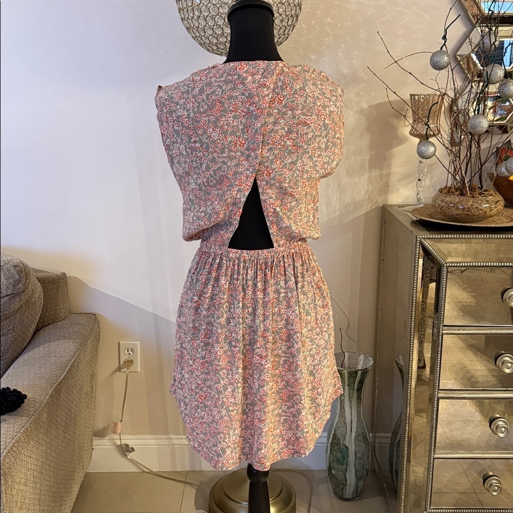 Rebecca Taylor Gray and pink Floral mini dress size 4 - Picture 6 of 6